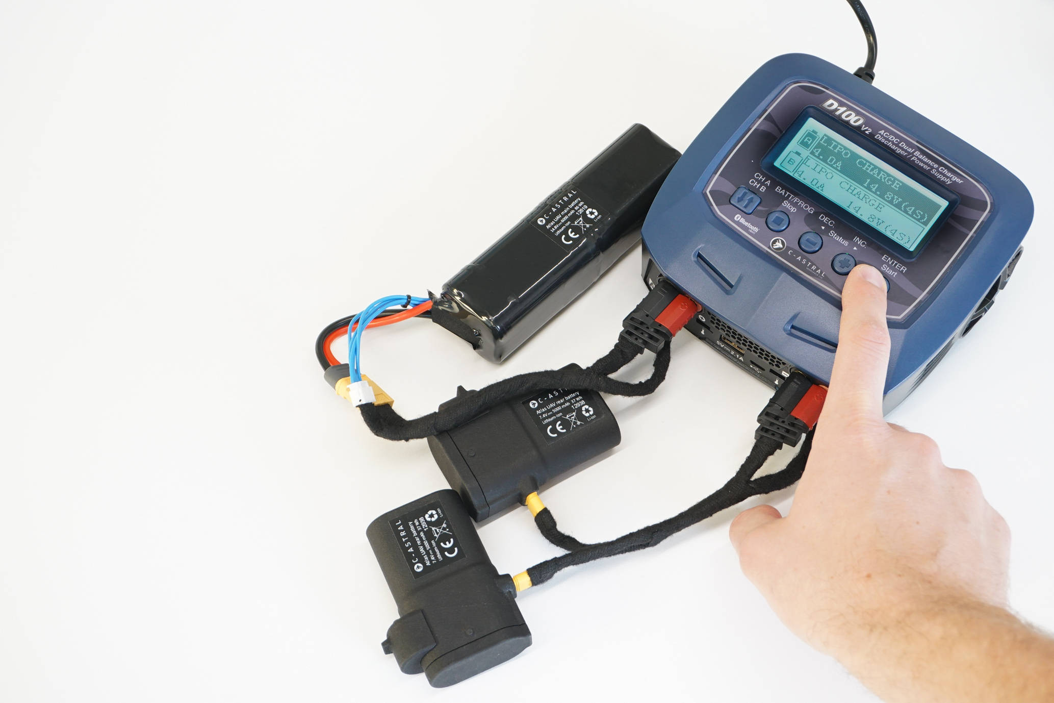 Charging UAV batteries - Selecting Lipo charge program.