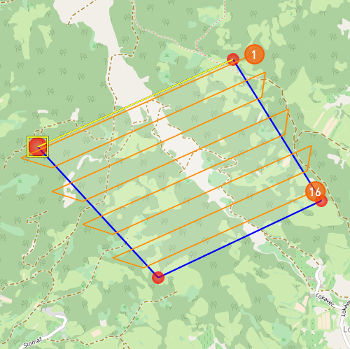 Area points added to the map.