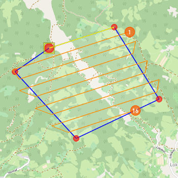 Add a new area point between two seleceted points.