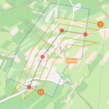 Move blue contour line to change the number of flight lines.