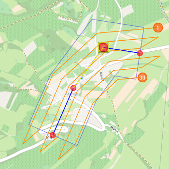 Add a new street point between two selected points.