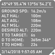 Flight Data Panel - Flying parameters.