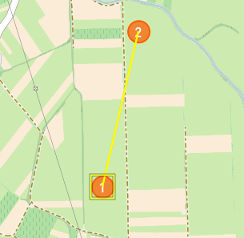 Flight Line - UAV flies from the 1. Waypoint to the 2. Waypoint following the flight line.