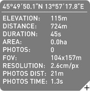 Mission Data Panel - Mission parameters.